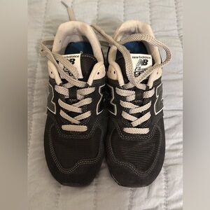 New Balance 574 Core Lace Black and White Athletic Shoes